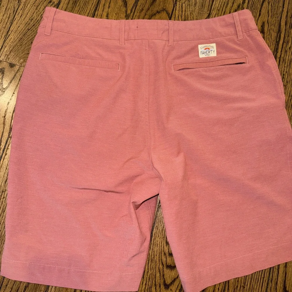 FAHERTY Pink Men's All Day Chino Shorts Stretch Cotton Blend Sz 32 Inseam 9